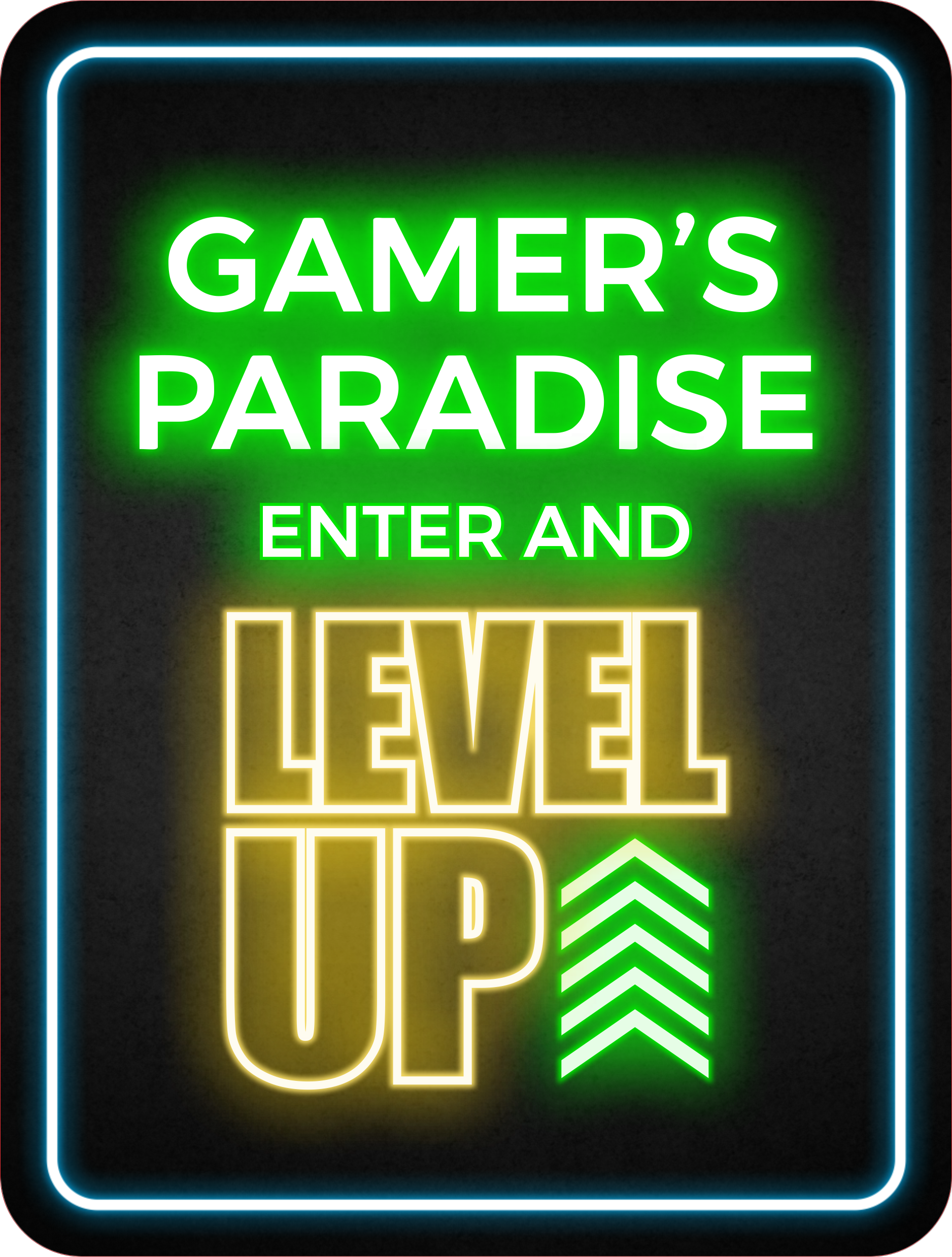 Portrait Round Plus Gamer’s Paradise: Enter and Level Up Wall or Door Sign
