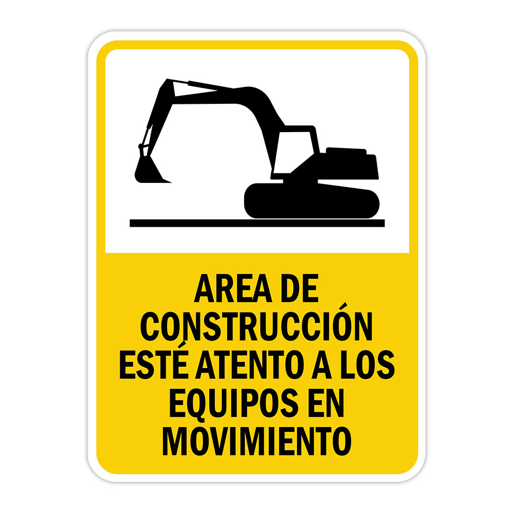 Portrait Round Plus Area de Construcción Esté Atento a Los Equipos