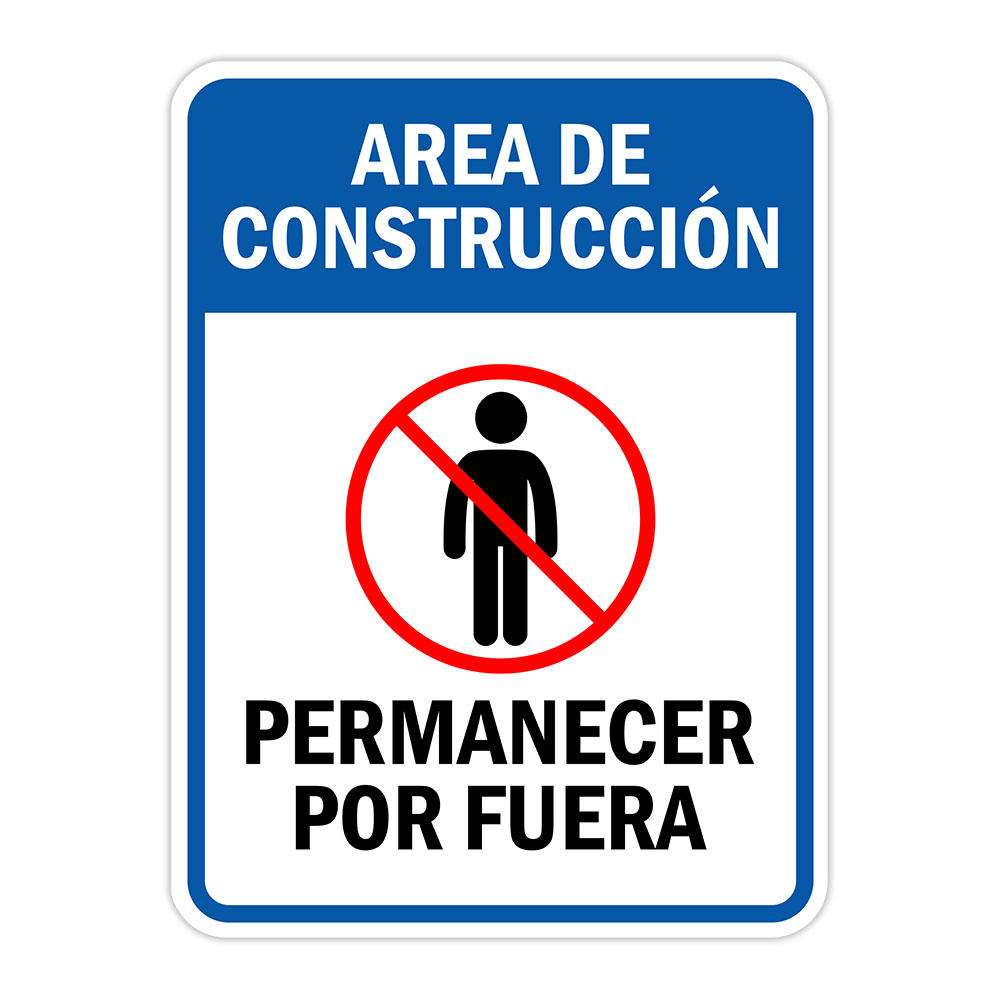 Portrait Round Plus Area de Construcción Permanecer Por Fuera Wall or Door Sign