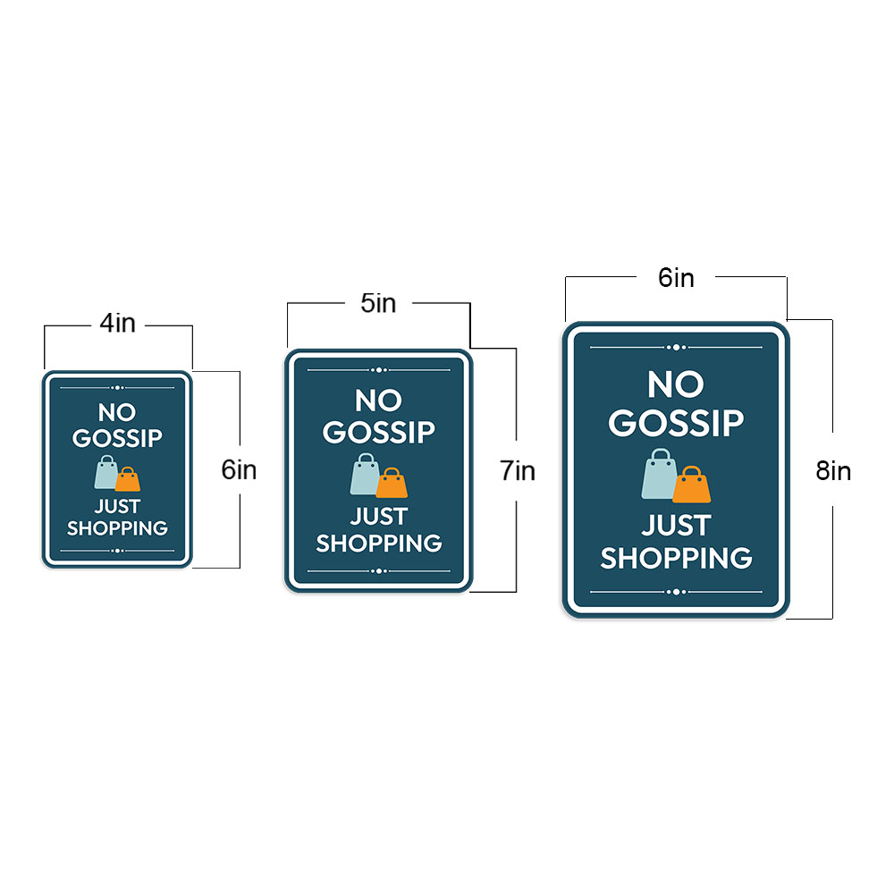 Portrait Round Plus No Gossip Just Shopping Wall or Door Sign | Public Shop/Cafe - Produktbild 6