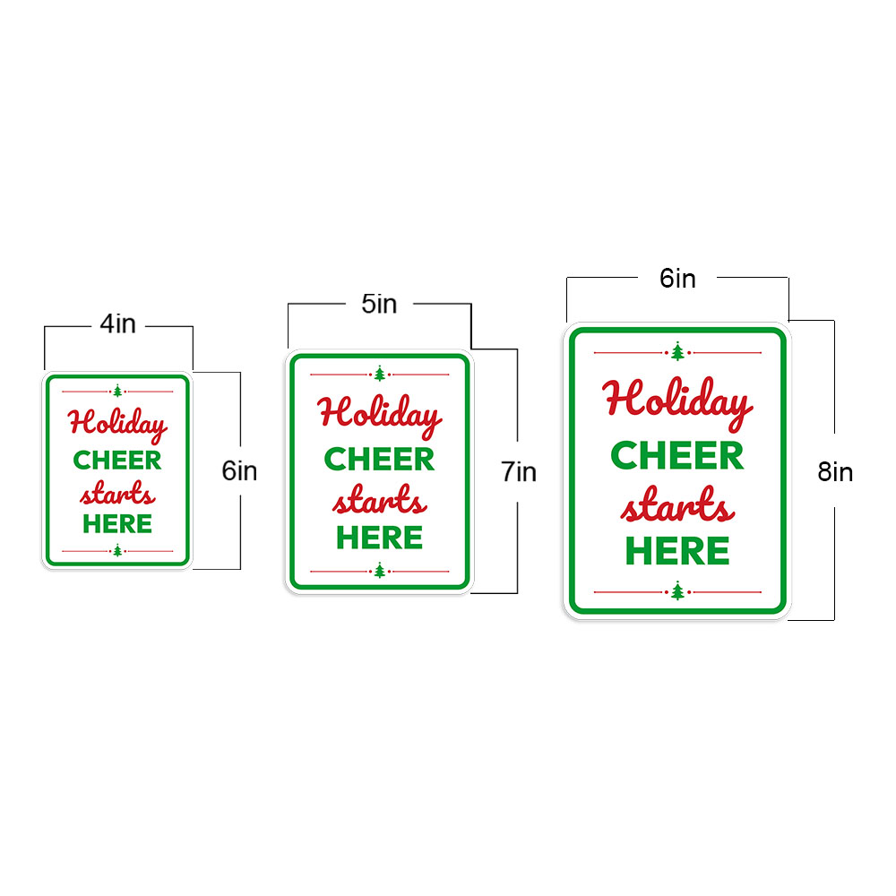 Portrait Round Plus Holiday Cheer Starts Here Wall or Door Sign - Produktbild 6