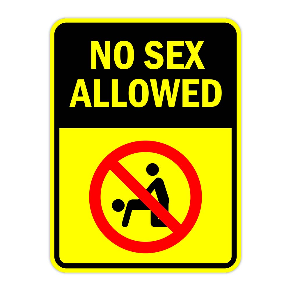 Portrait Round Plus No Sex Allowed Door or Wall Sign