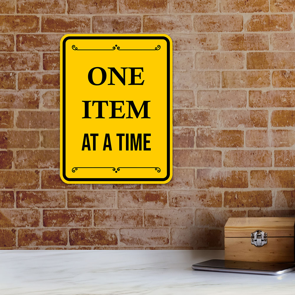 Portrait Round Plus One Item at a Time Wall or Door Sign - Produktbild 4