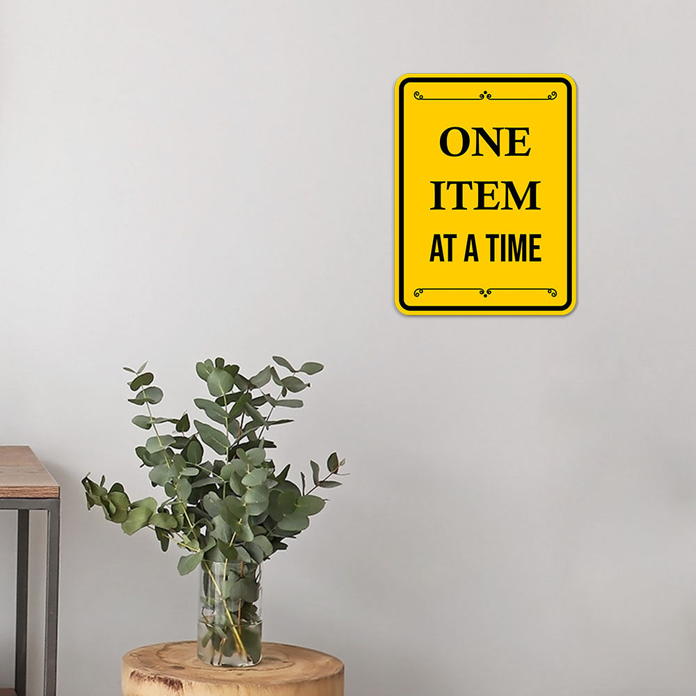 Portrait Round Plus One Item at a Time Wall or Door Sign - Produktbild 5
