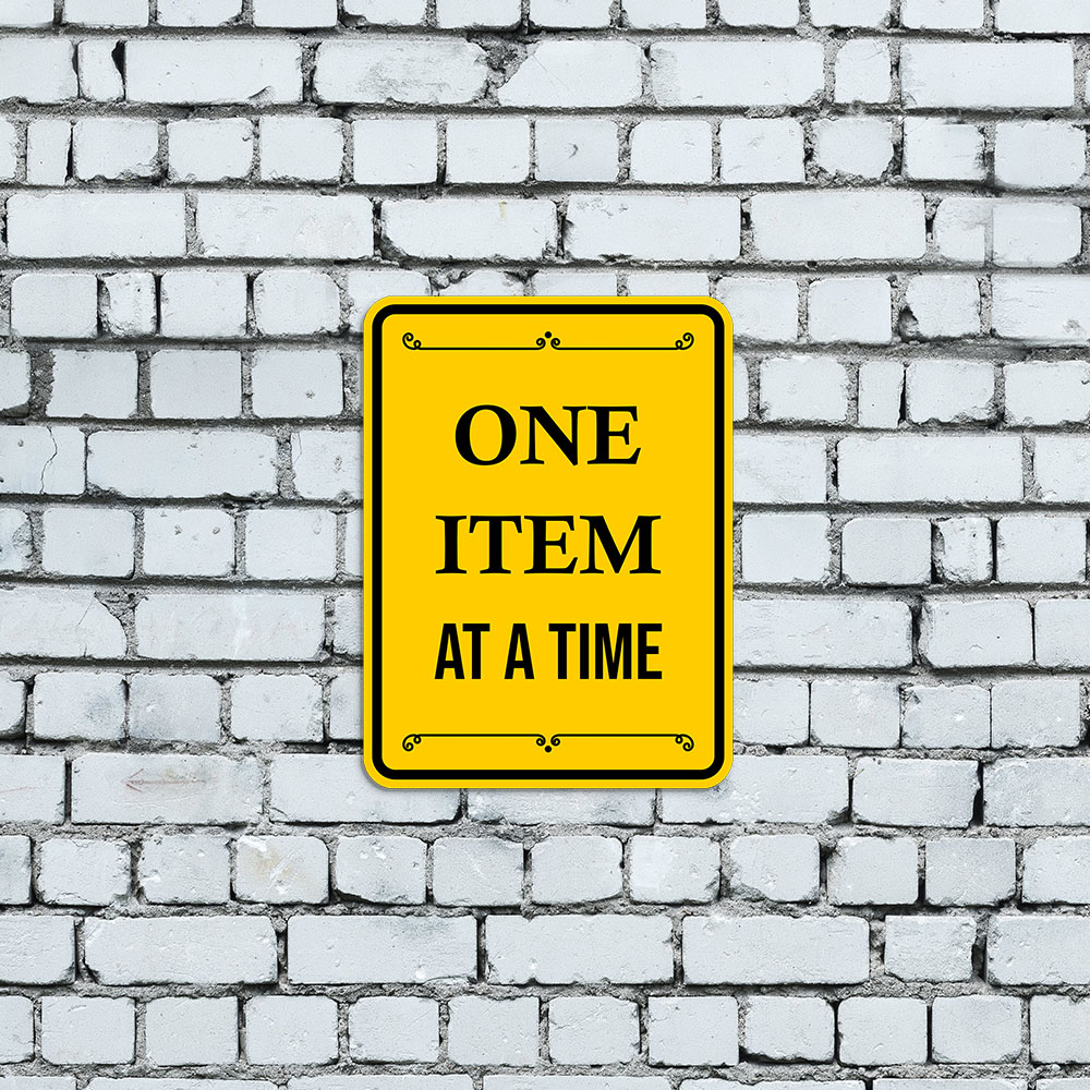 Portrait Round Plus One Item at a Time Wall or Door Sign - Produktbild 1