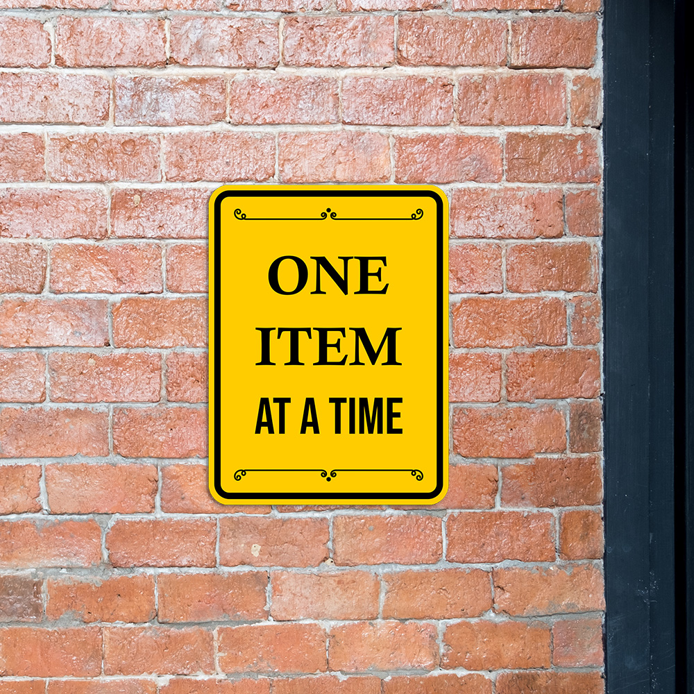 Portrait Round Plus One Item at a Time Wall or Door Sign - Produktbild 2