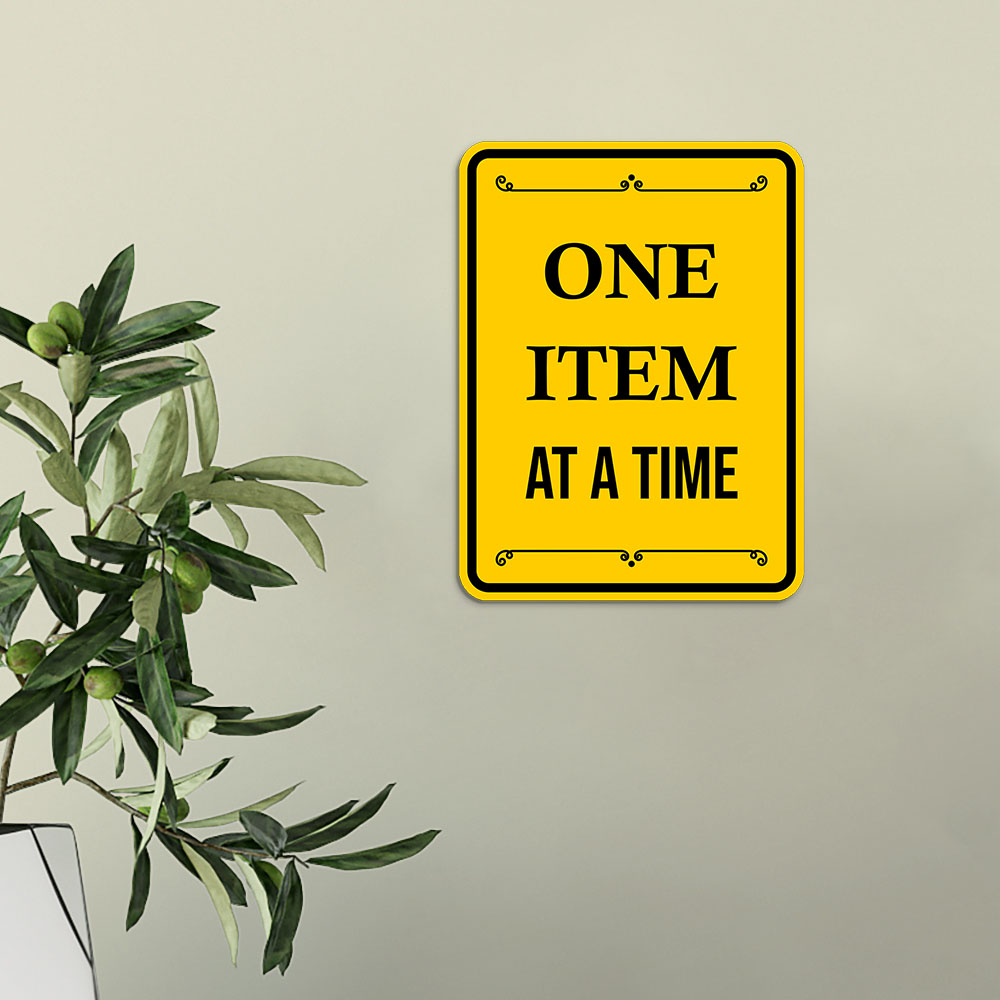 Portrait Round Plus One Item at a Time Wall or Door Sign - Produktbild 3
