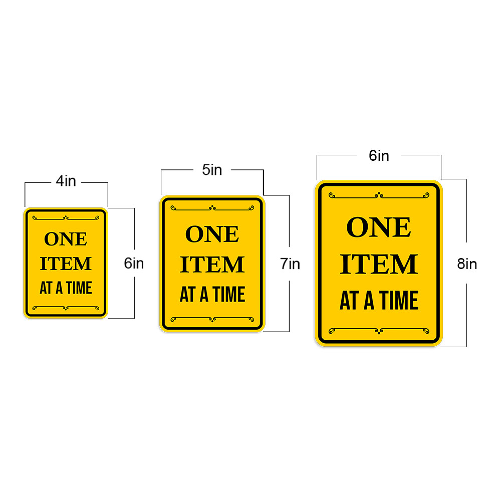Portrait Round Plus One Item at a Time Wall or Door Sign - Produktbild 6