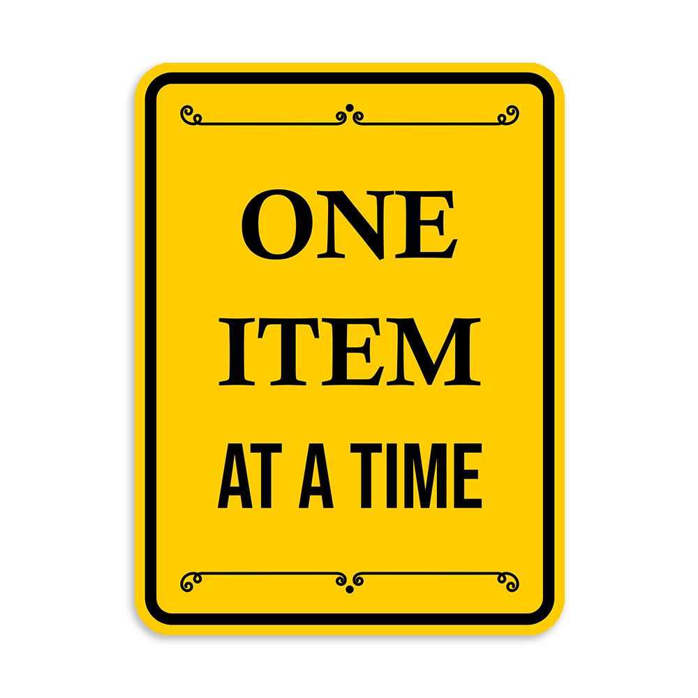 Portrait Round Plus One Item at a Time Wall or Door Sign