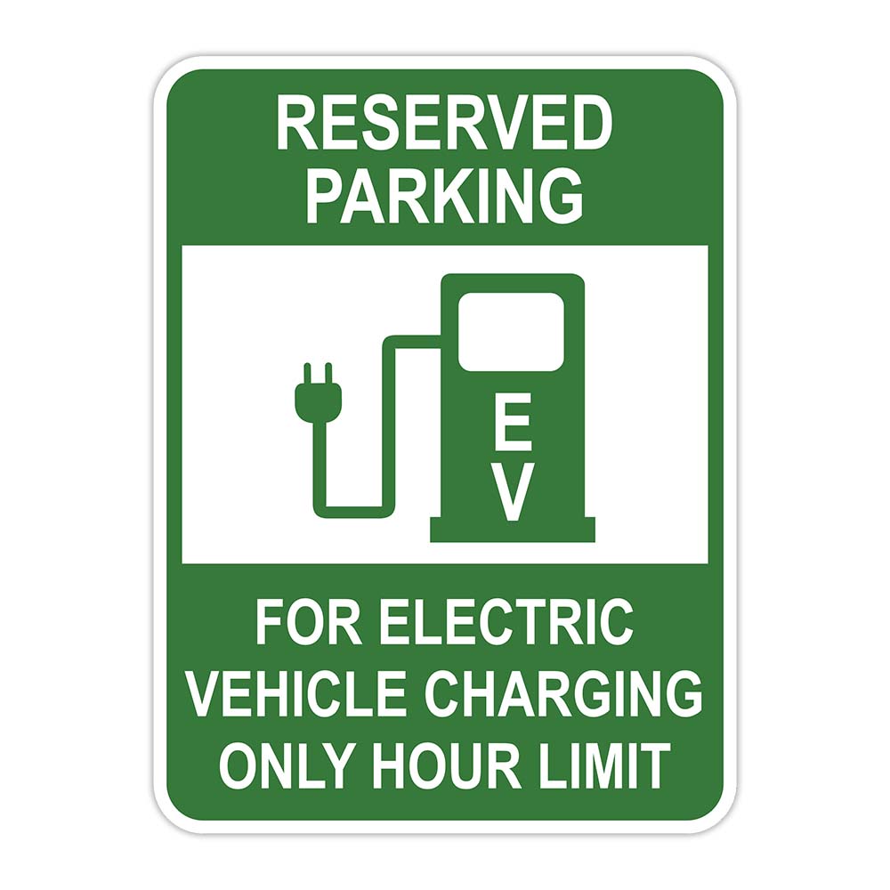 Portrait Round Plus Reserved Parking For Electric Vehicle Charging Only ...