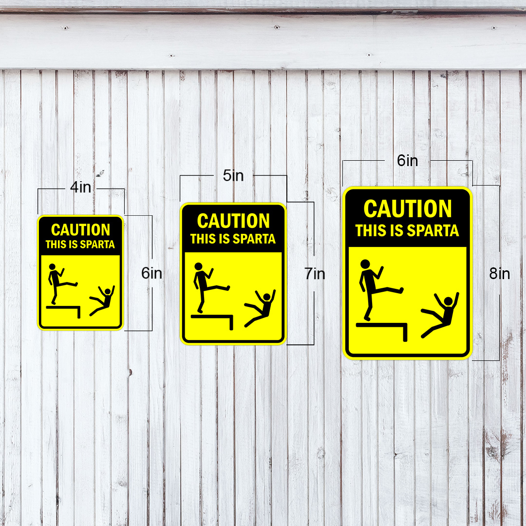 Portrait Round Plus Caution This Is Sparta Sign - Picture 25 of 36