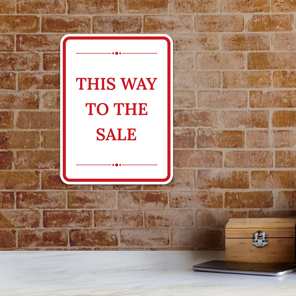 Portrait Round Plus This Way to the Sale Wall or Door Sign - Produktbild 4