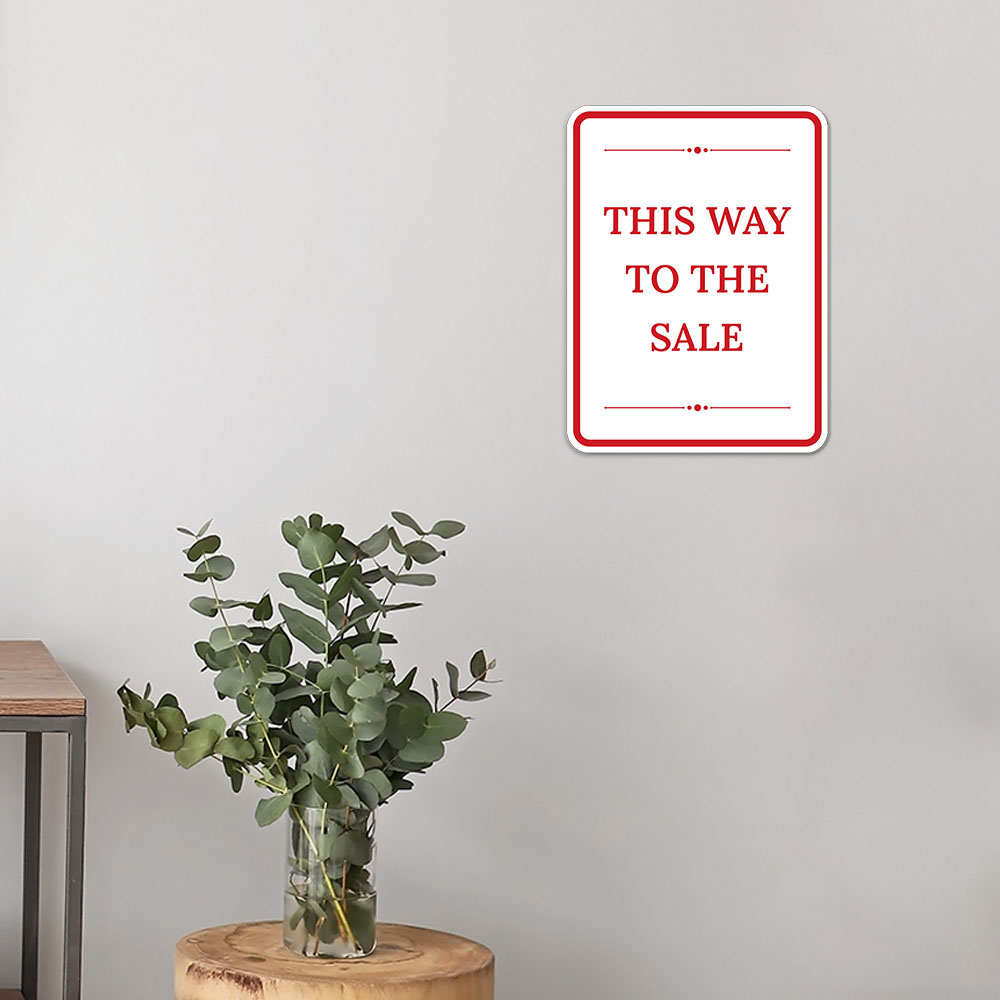 Portrait Round Plus This Way to the Sale Wall or Door Sign - Produktbild 5