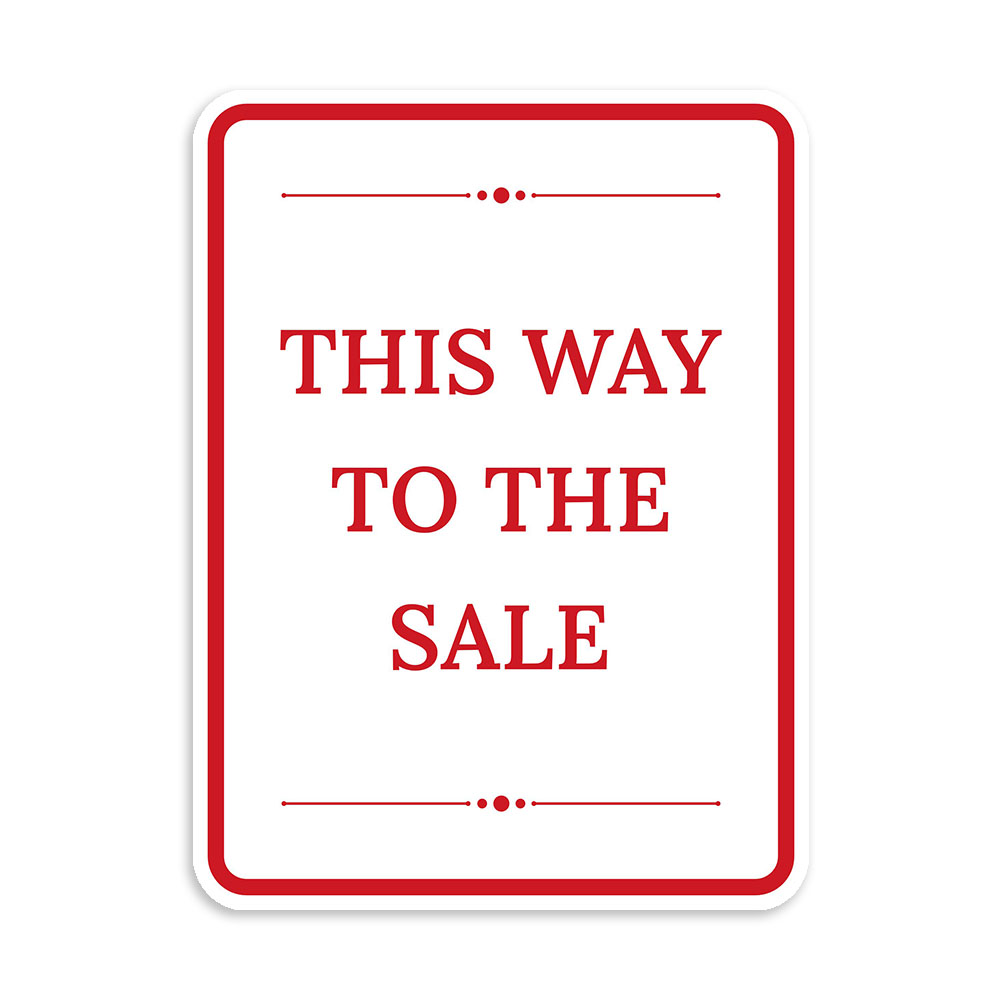 Portrait Round Plus This Way to the Sale Wall or Door Sign