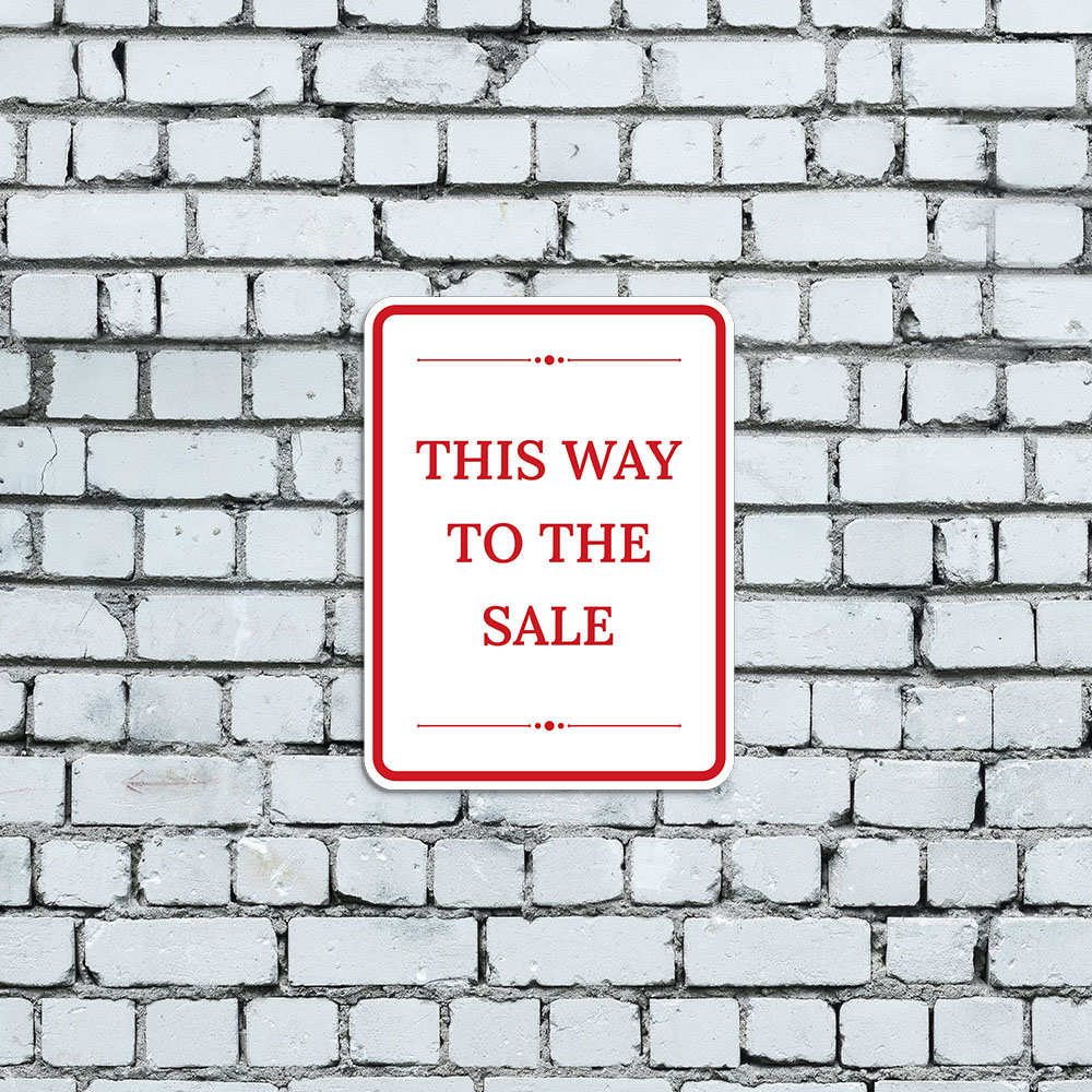 Portrait Round Plus This Way to the Sale Wall or Door Sign - Produktbild 1