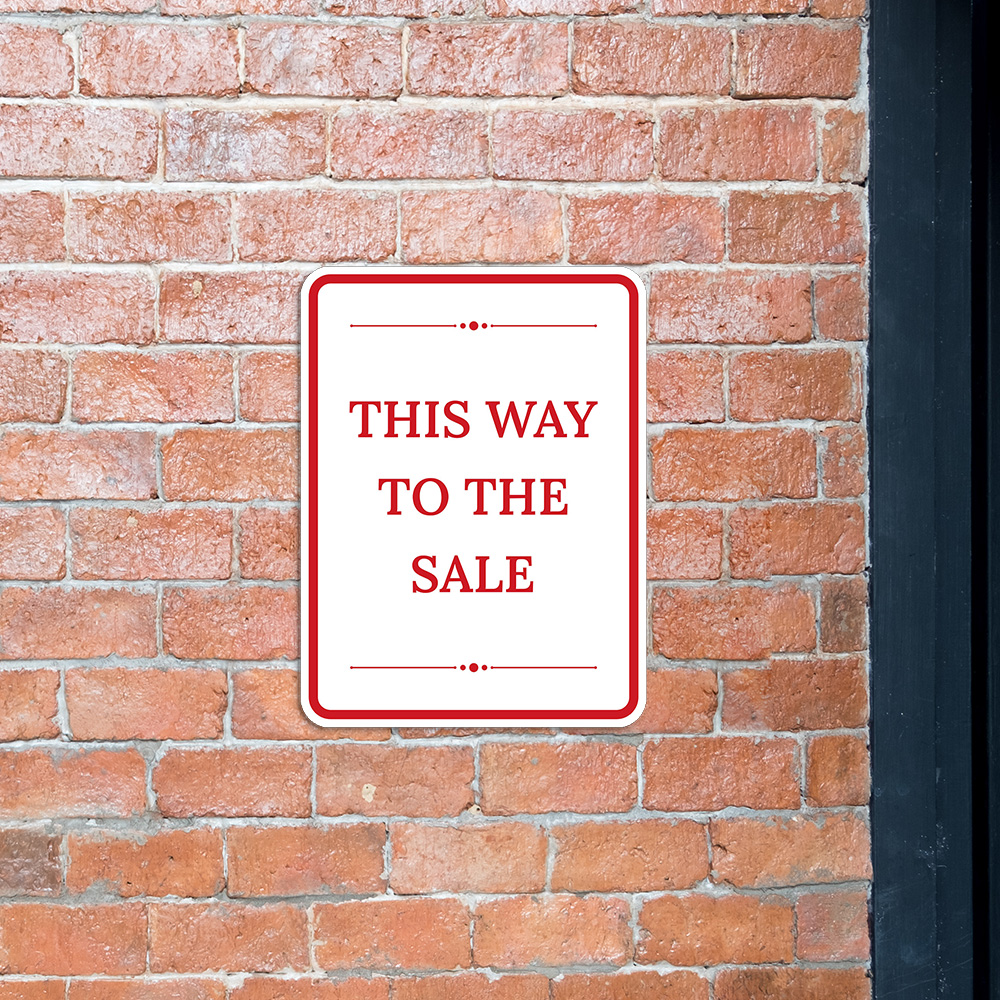 Portrait Round Plus This Way to the Sale Wall or Door Sign - Produktbild 2