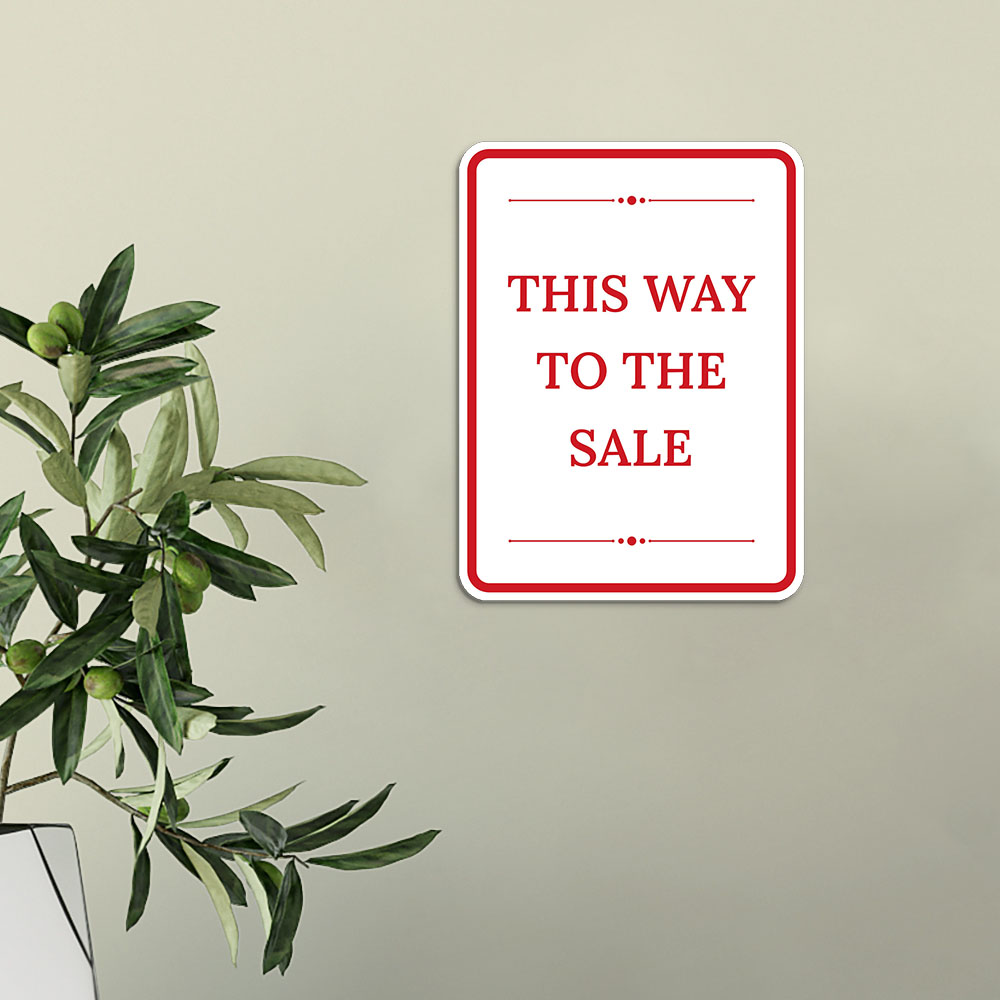 Portrait Round Plus This Way to the Sale Wall or Door Sign - Produktbild 3