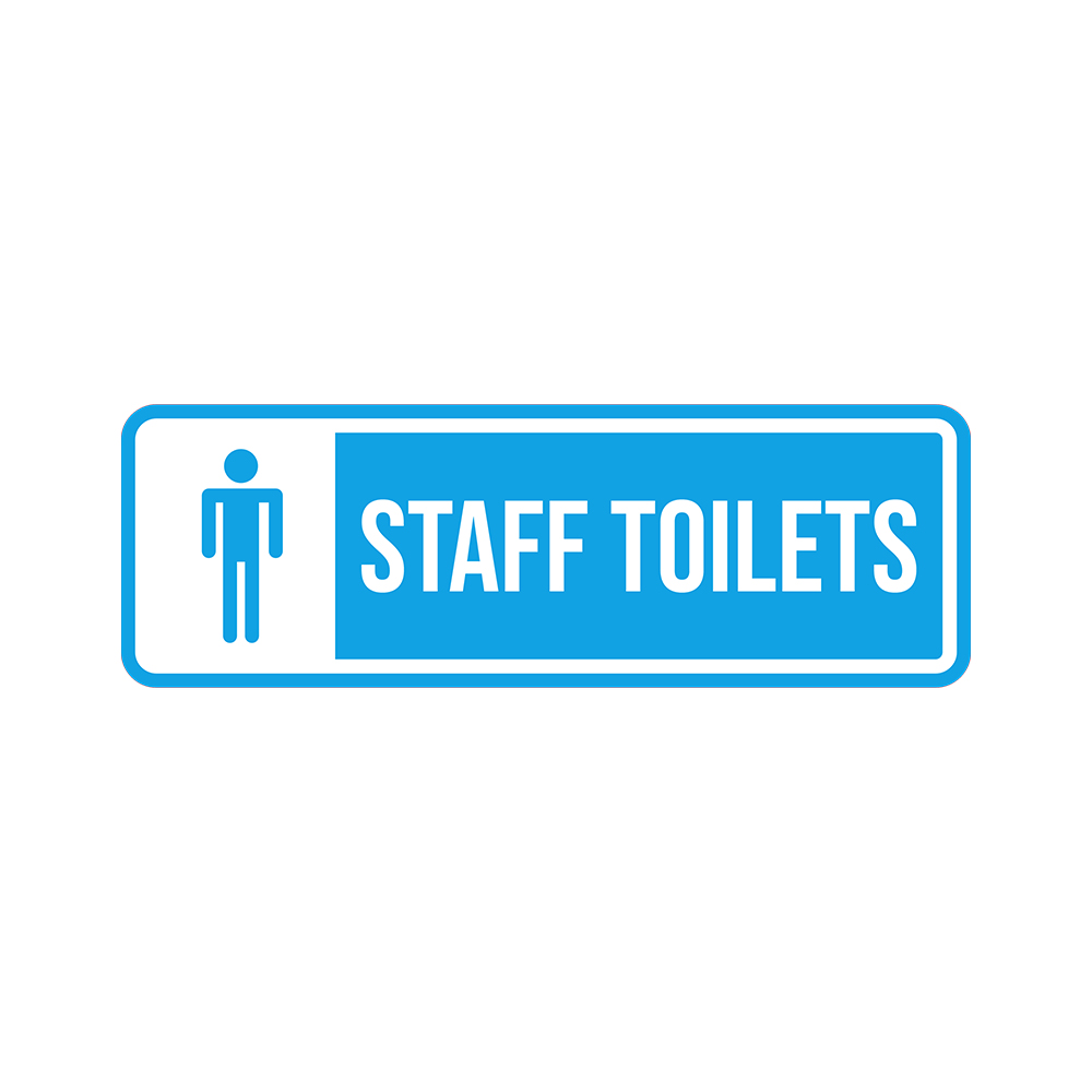 Standard Plus Staff Toilets (Blue) Door or Wall Sign