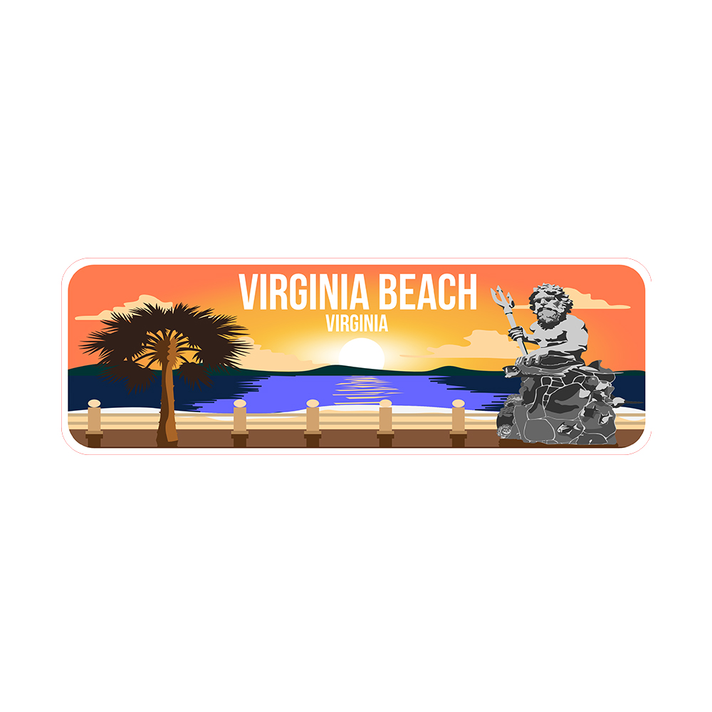Standard Plus Virginia Beach, Virginia Wall or Door Sign | Famous US Beaches