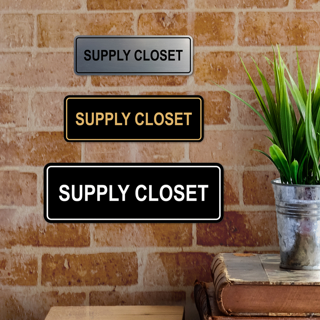 Closet Sign System Signs ByLITA Standard Supply Closet Wall or Door Sign | Office Signage ...