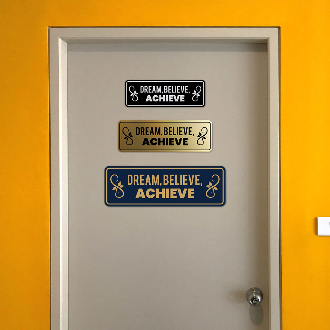 Signs ByLITA Standard Dream, Believe, Achieve Door or Wall Sign - Picture 41 of 72