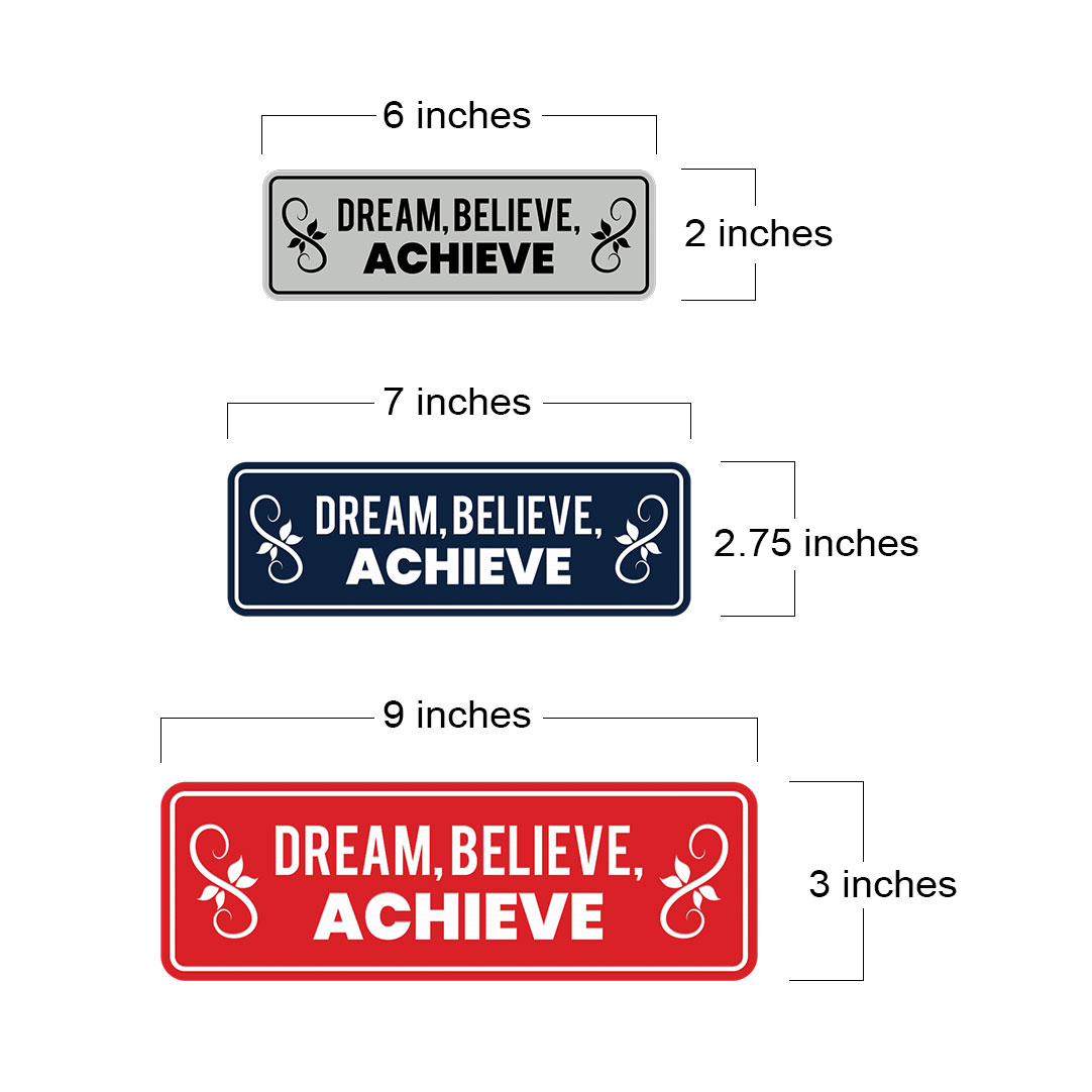 Signs ByLITA Standard Dream, Believe, Achieve Door or Wall Sign - Picture 61 of 72