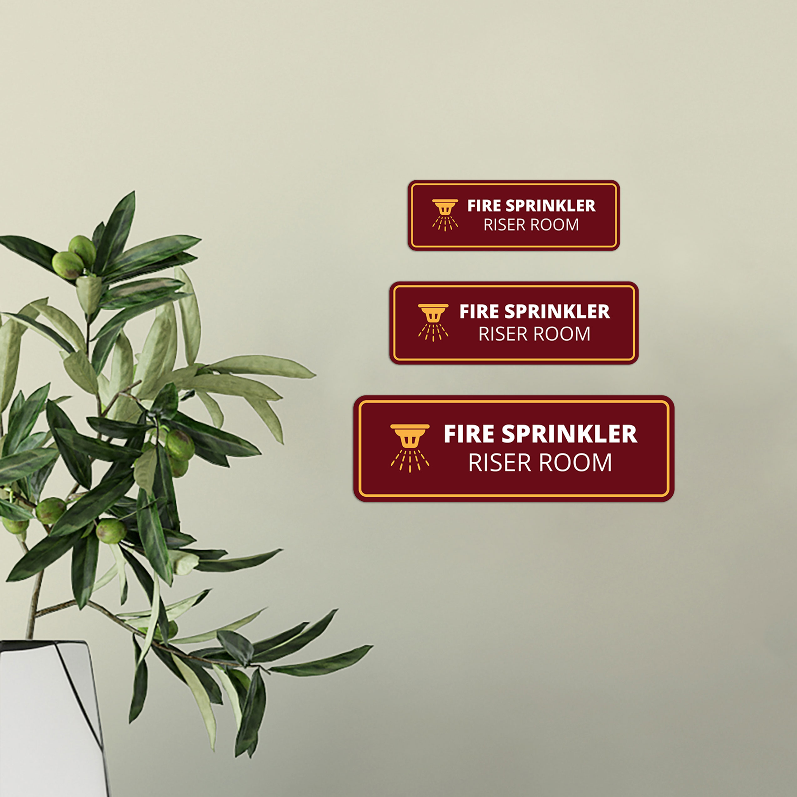 Standard Plus Fire Sprinkler Riser Room Door or Wall Sign | eBay