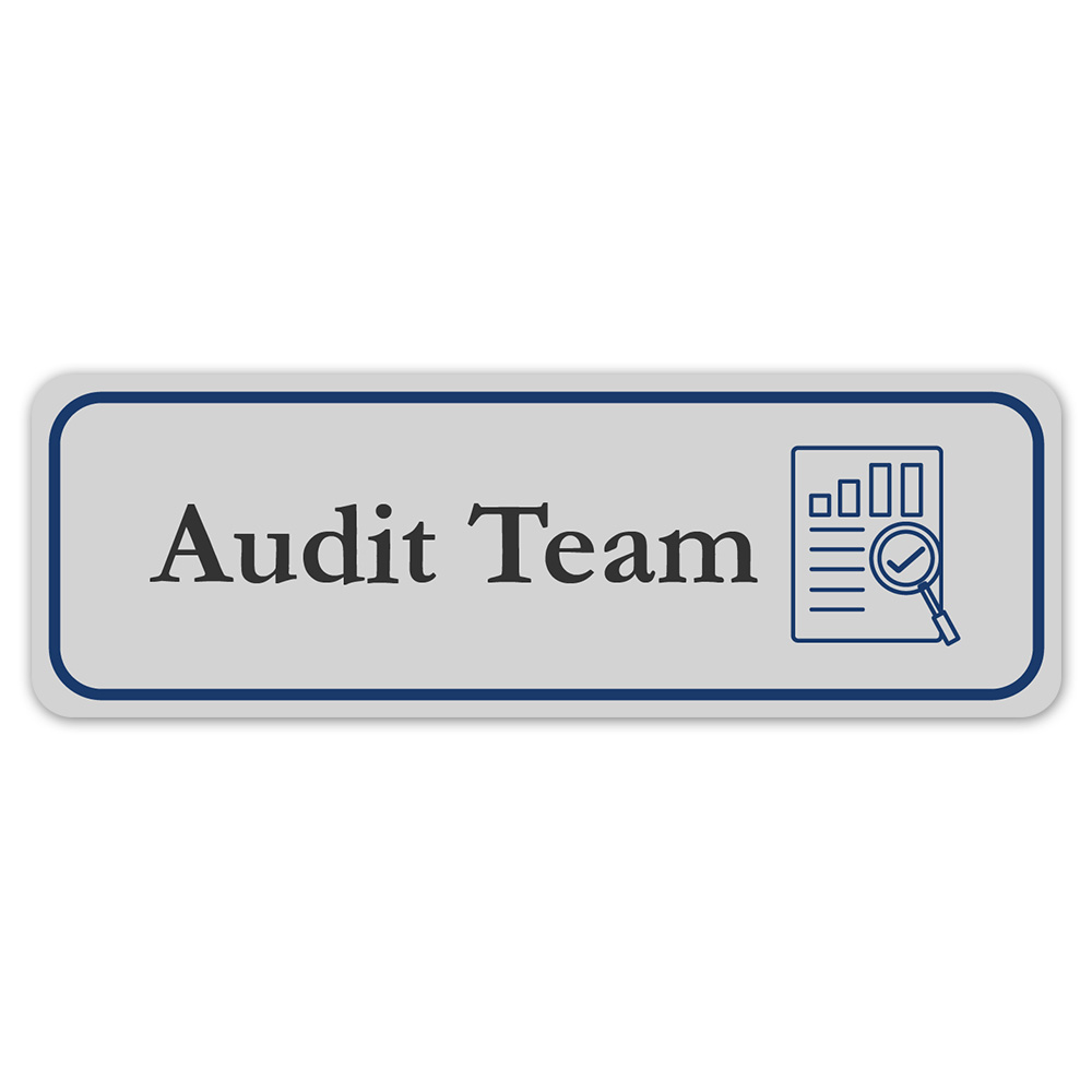 Standard Plus Audit Team Wall or Door Sign | Office Room Directions