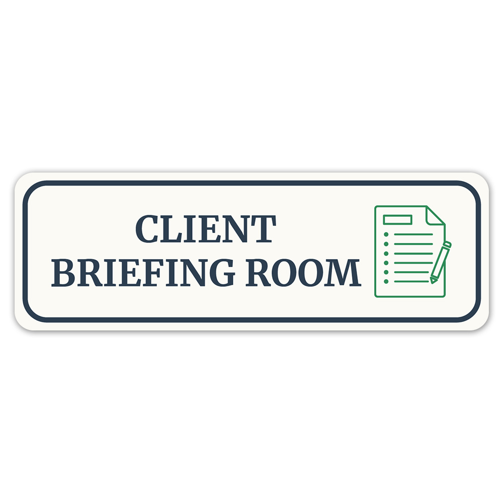 Standard Plus Client Briefing Room Wall or Door Sign | Office Room Directions