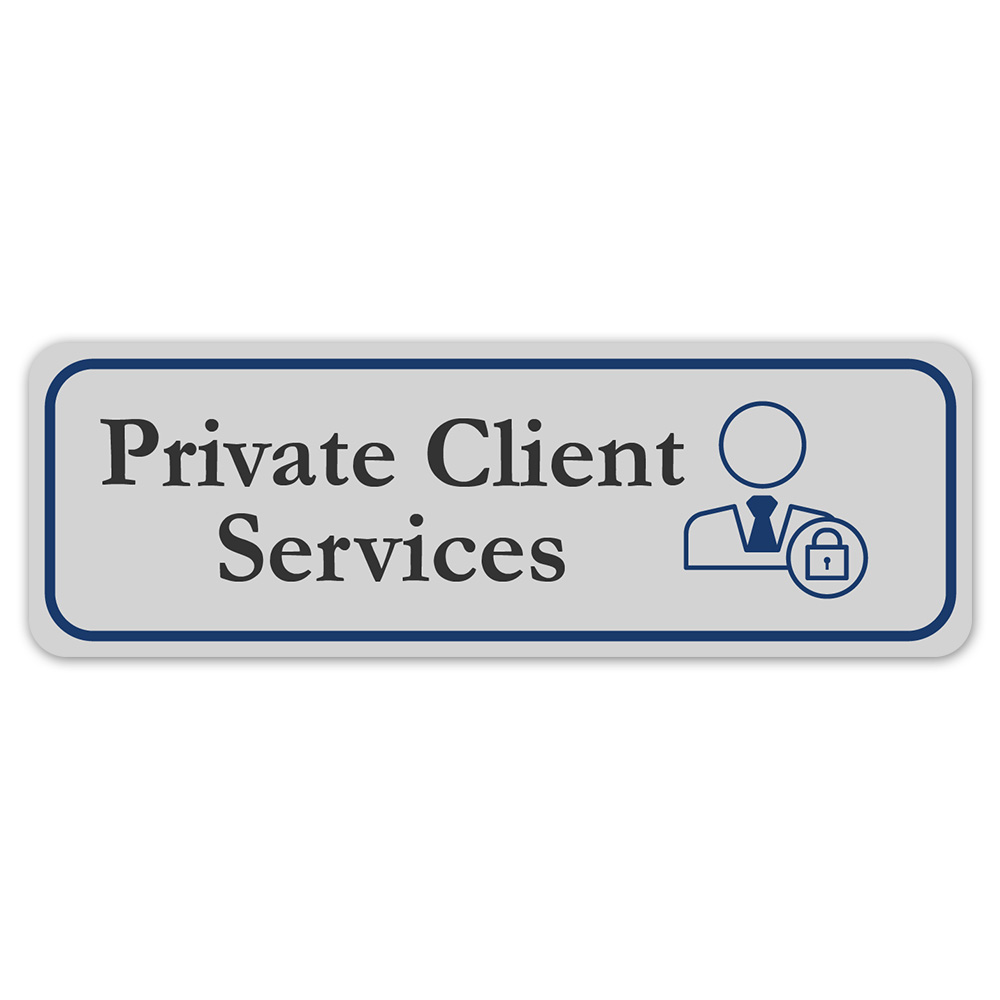 Standard Plus Private Client Services Wall or Door Sign | Office Room Directions