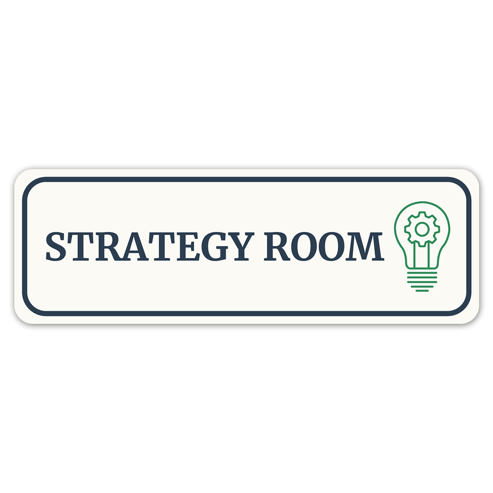 Standard Plus Strategy Room Wall or Door Sign | Office Room Directions
