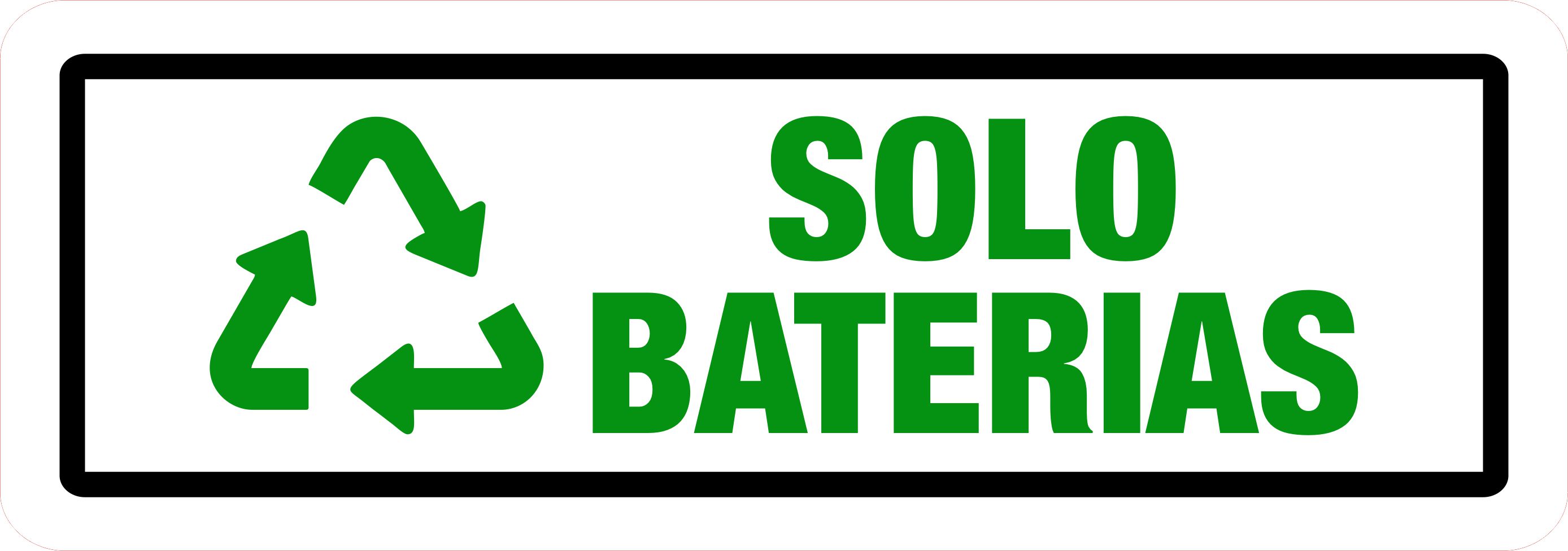 Standard Plus Solo Baterias Door or Wall Sign | Spanish Business Signage