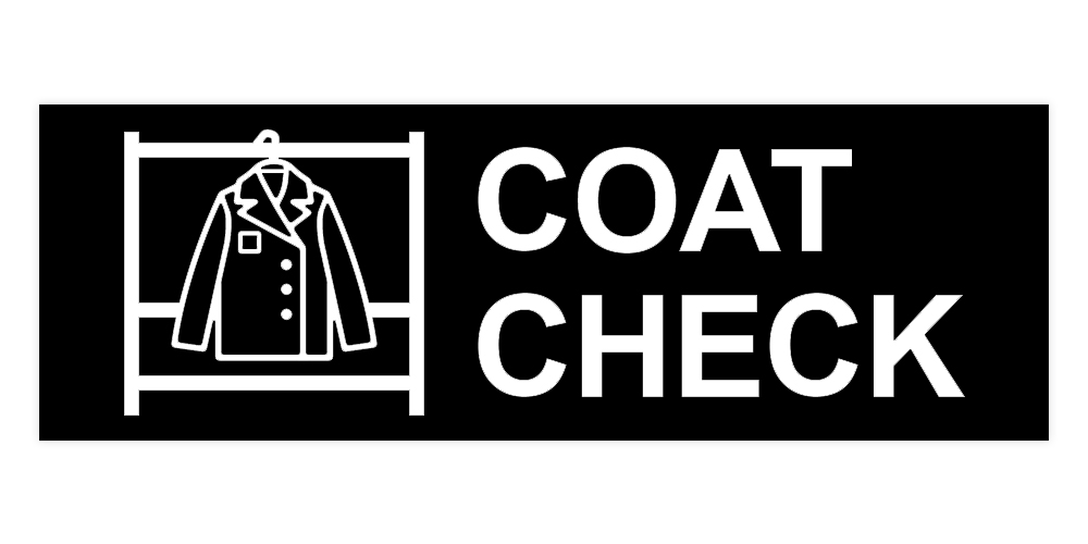 Basic Coat Check Wall or Door Sign