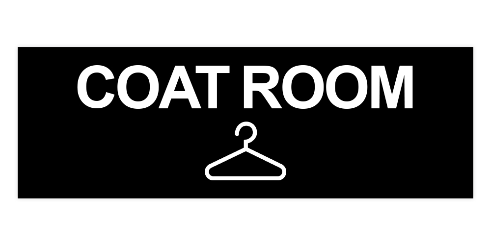 Basic Coat Room Wall or Door Sign