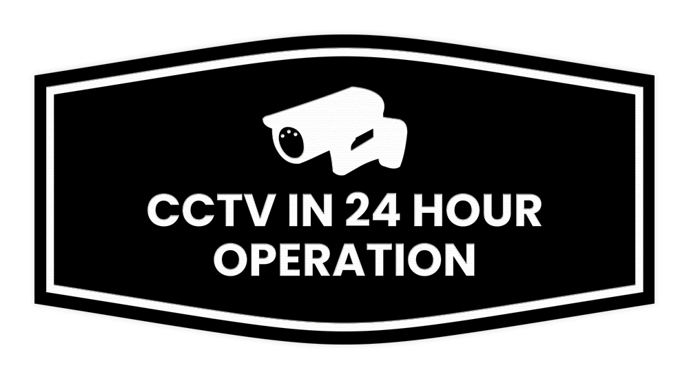 Fancy CCTV in 24 Hour Operation Wall or Door Sign