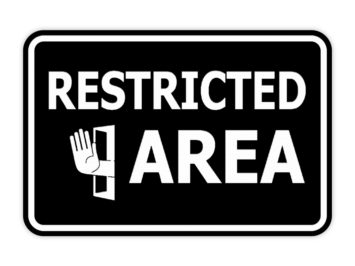Classic Framed Restricted Area Wall or Door Sign