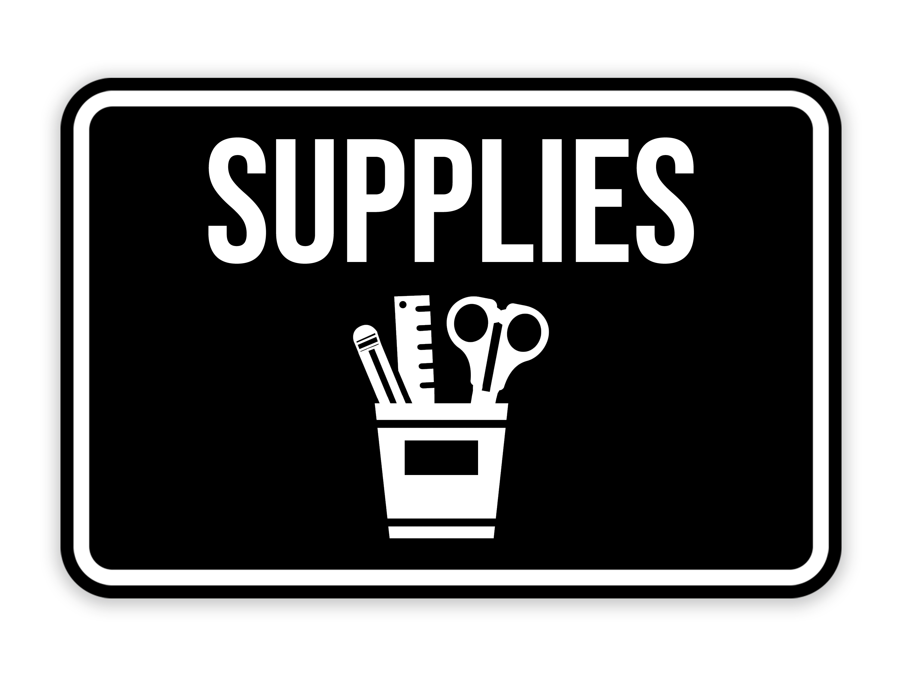 Classic Framed Supplies Wall or Door Sign