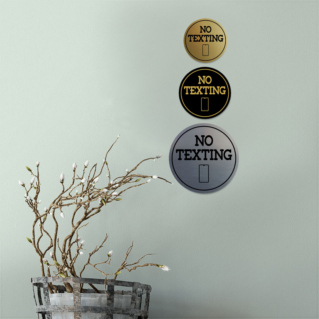Signs ByLITA Circle No texting (Cellphone) Wall or Door Sign - Picture 14 of 48