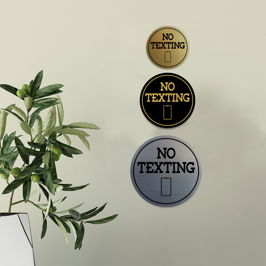 Signs ByLITA Circle No texting (Cellphone) Wall or Door Sign - Picture 15 of 48