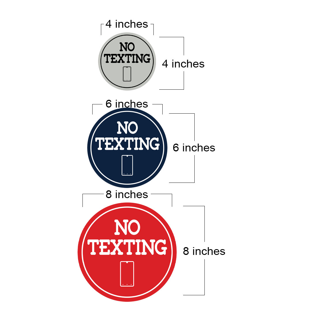 Signs ByLITA Circle No texting (Cellphone) Wall or Door Sign - Picture 17 of 48
