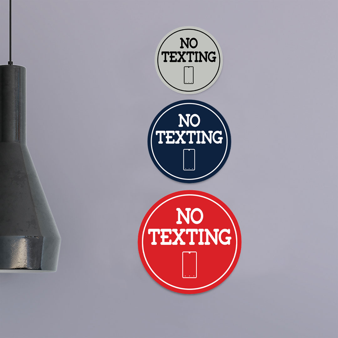 Signs ByLITA Circle No texting (Cellphone) Wall or Door Sign - Picture 22 of 48