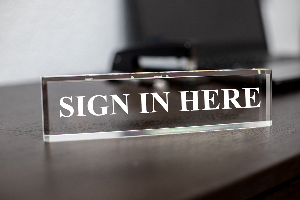 Sign In Here - Office Desk Accessories D?cor