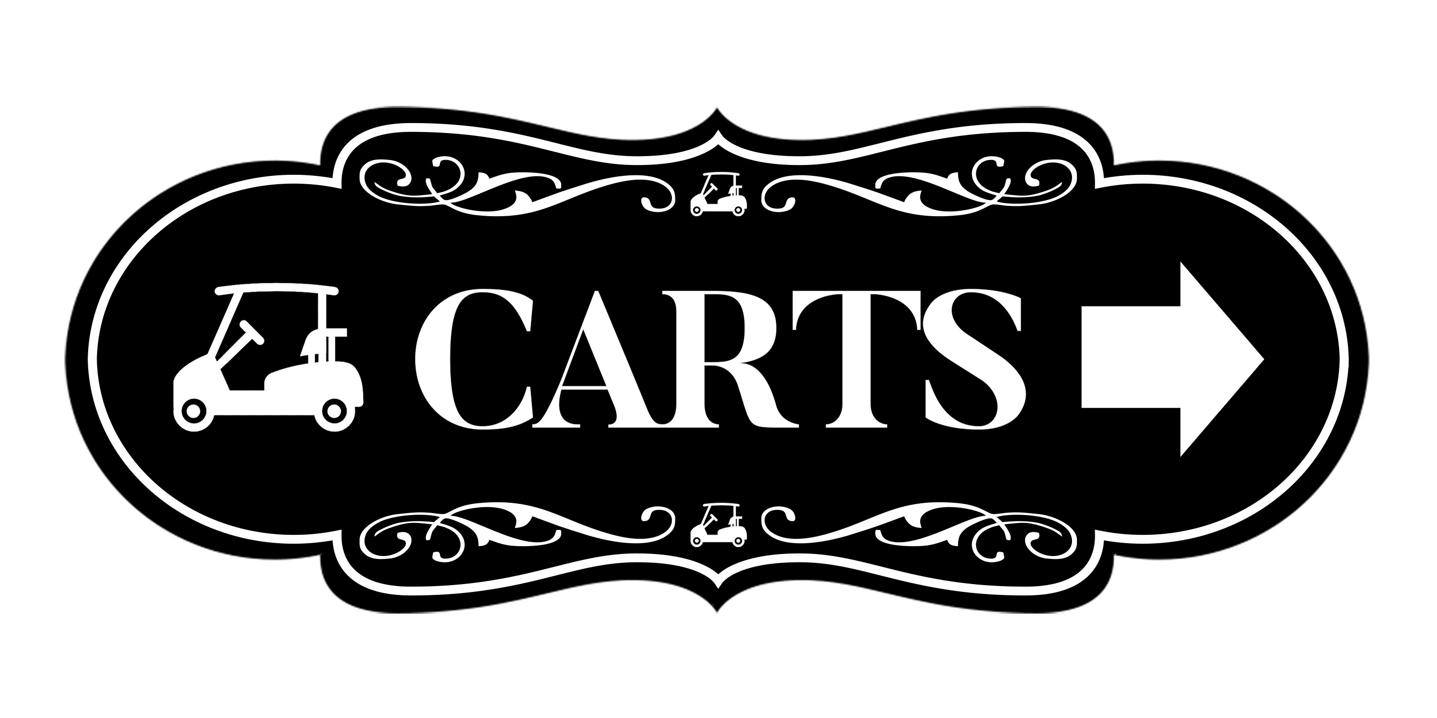 Signs ByLITA Designer Carts (Right Arrow) Wall or Door Sign