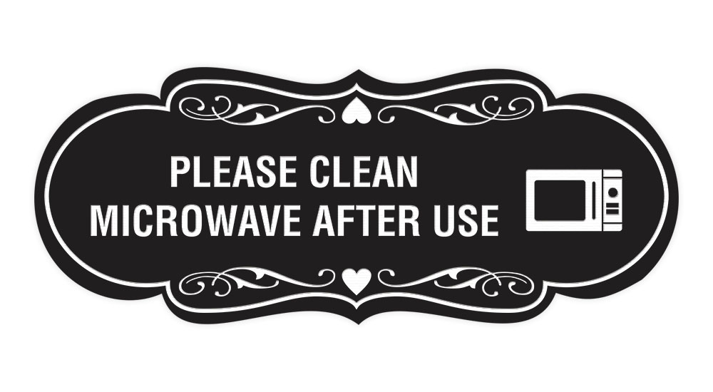 Signs ByLITA Designer Please Clean Microwave After Use Wall