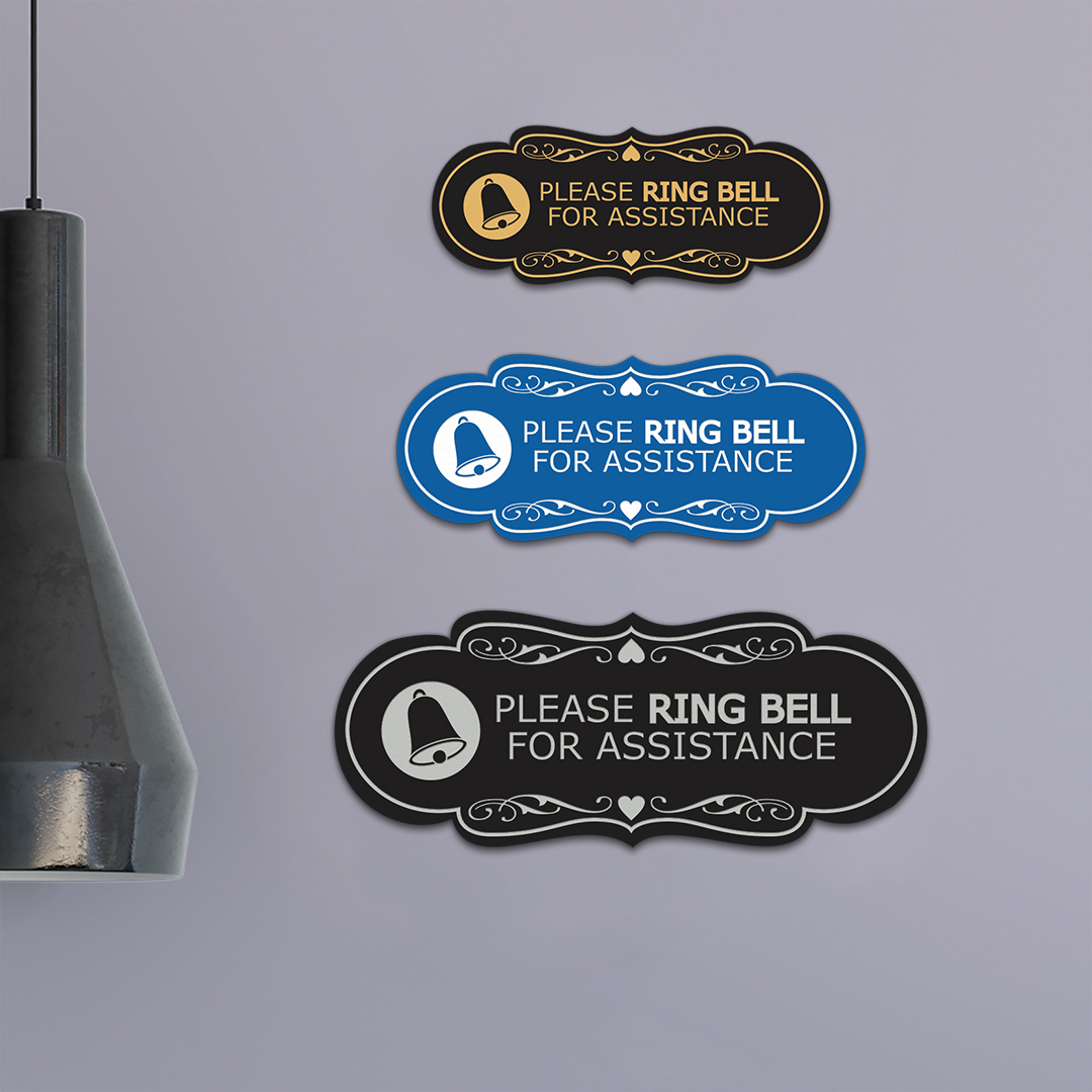Designer Please Ring Bell for Assistance (Classic Bell) Wall or Door Sign - Picture 42 of 54