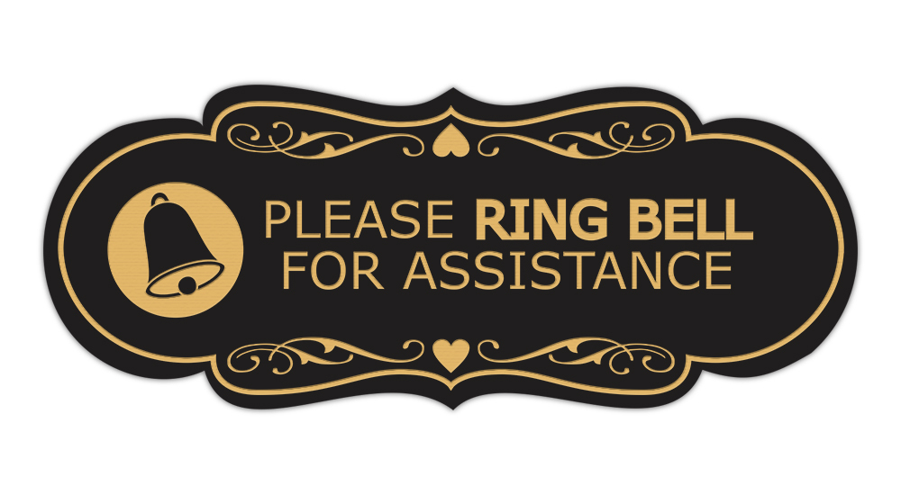 Designer Please Ring Bell for Assistance (Classic Bell) Wall or Door Sign - Picture 41 of 54