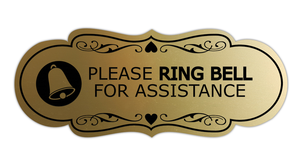 Designer Please Ring Bell for Assistance (Classic Bell) Wall or Door Sign - Picture 47 of 54