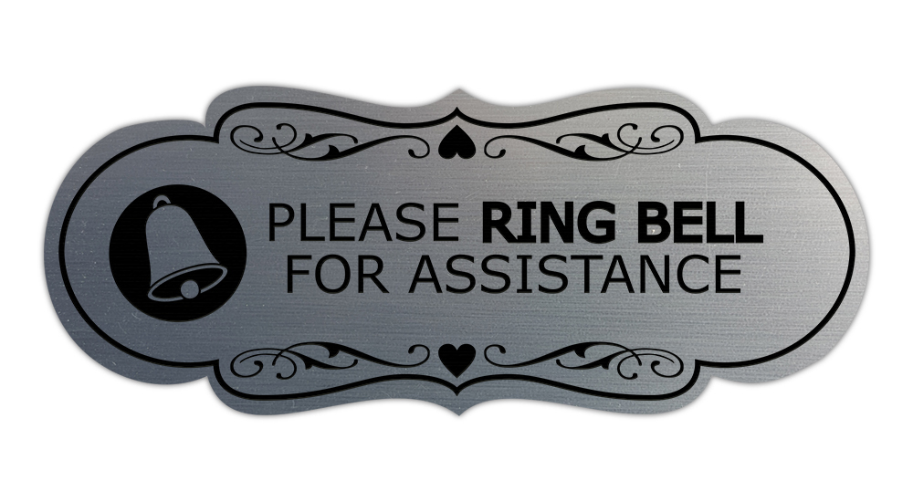 Designer Please Ring Bell for Assistance (Classic Bell) Wall or Door Sign - Picture 48 of 54