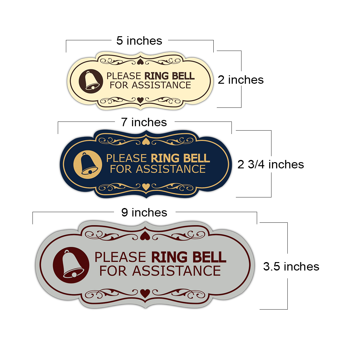 Designer Please Ring Bell for Assistance (Classic Bell) Wall or Door Sign - Picture 52 of 54
