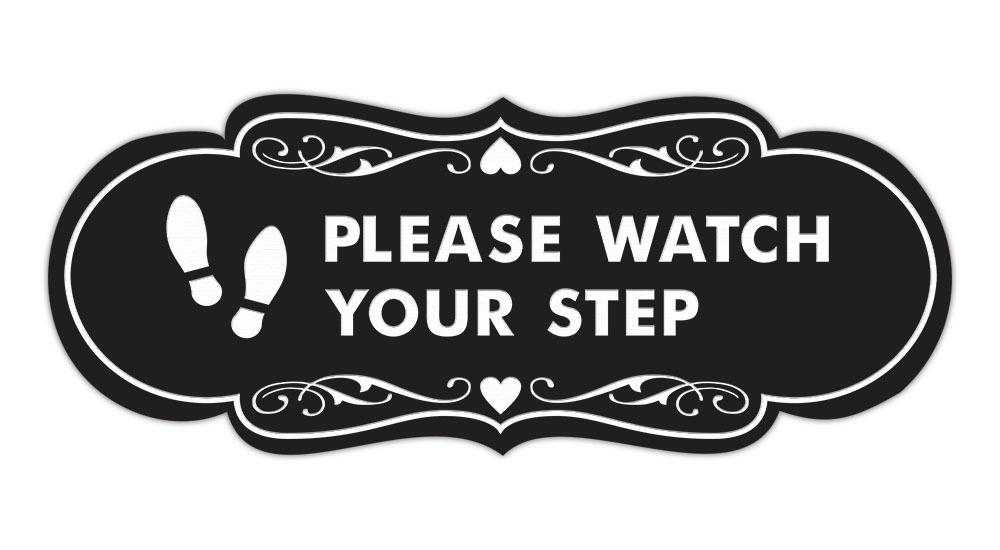 Designer Please Watch Your Step (Footprints) Wall or Door Sign
